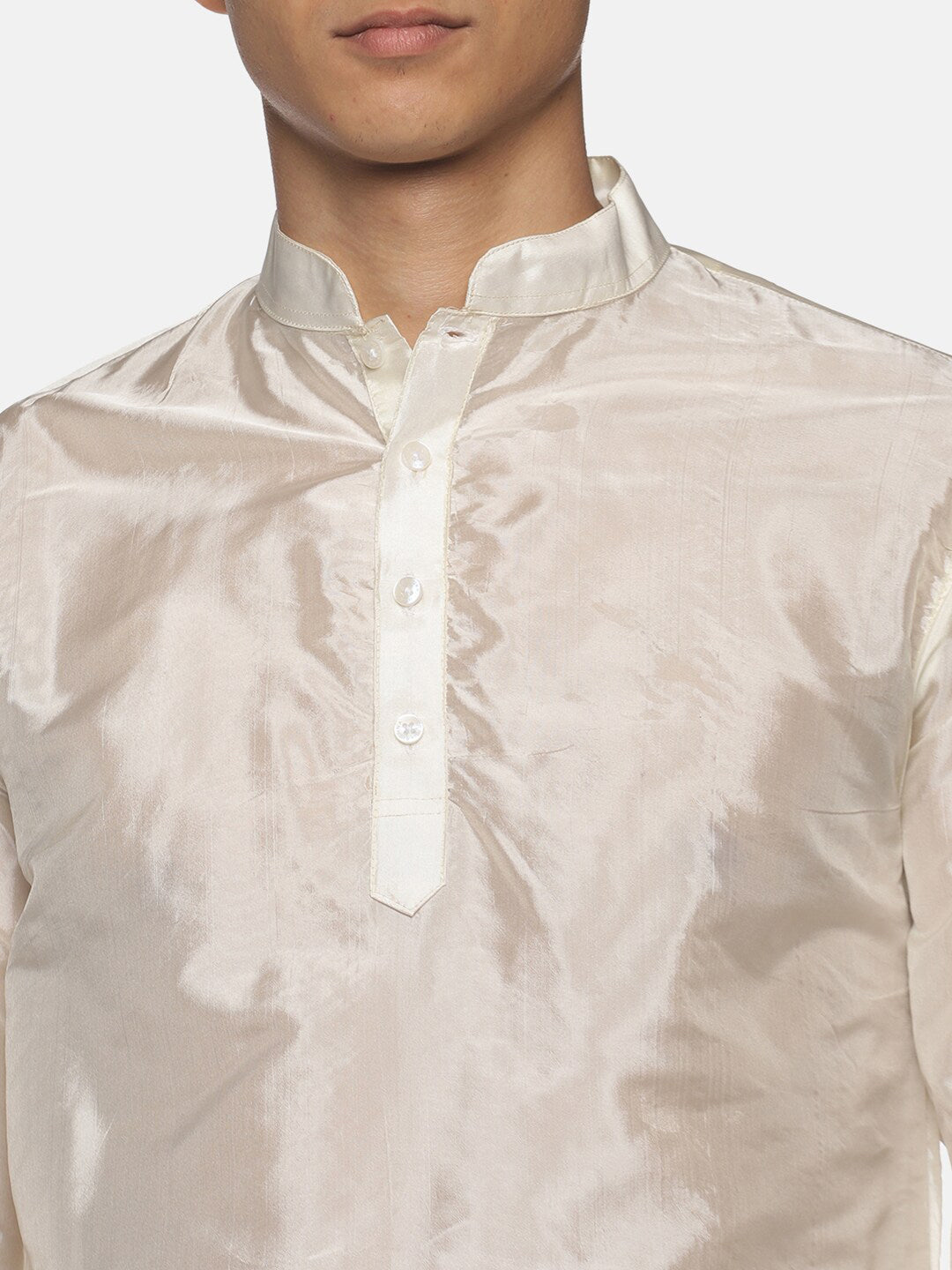 Sethukrishna Men Cream-Coloured Kurta with Pyjamas - Distacart