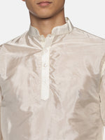 Thumbnail for Sethukrishna Men Cream-Coloured Kurta with Pyjamas - Distacart