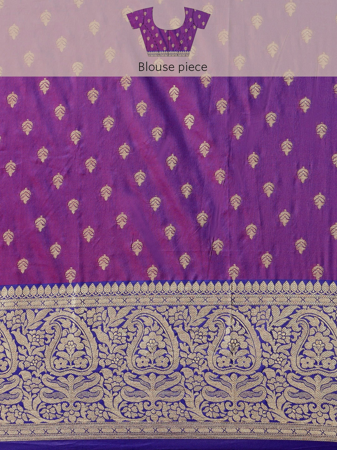 Mitera Pink & Golden Ethnic Motifs Banarasi Saree with Zari Border - Distacart
