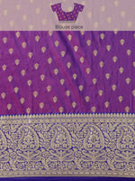 Thumbnail for Mitera Pink & Golden Ethnic Motifs Banarasi Saree with Zari Border - Distacart