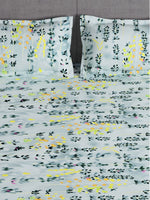 Thumbnail for Story@home Arena Grey & Blue Floral Printed 180 TC Bedsheet & Pillow Covers - Distacart