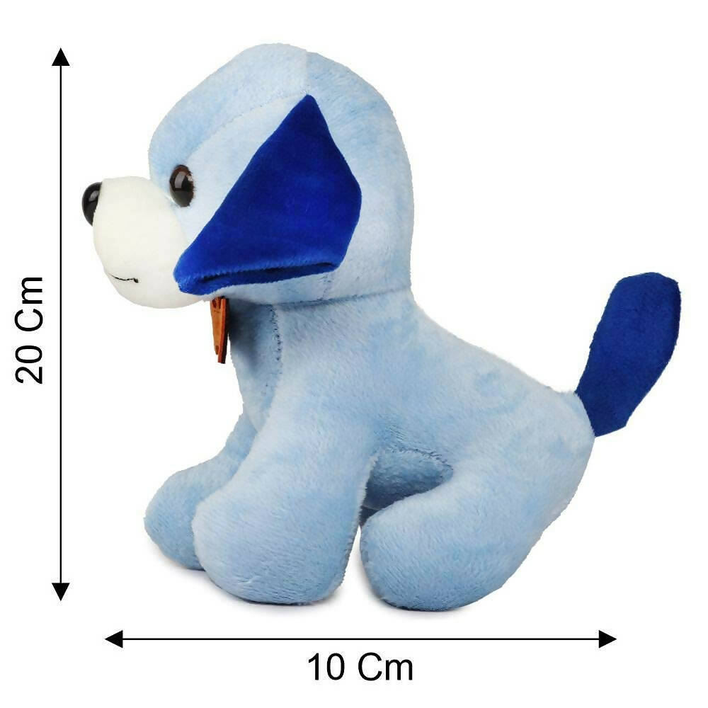 Webby Soft Animal Plush Standing Dog Toy 20cm-Blue - Distacart