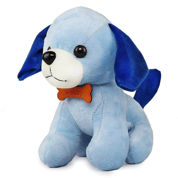 Webby Soft Animal Plush Standing Dog Toy 20cm-Blue - Distacart