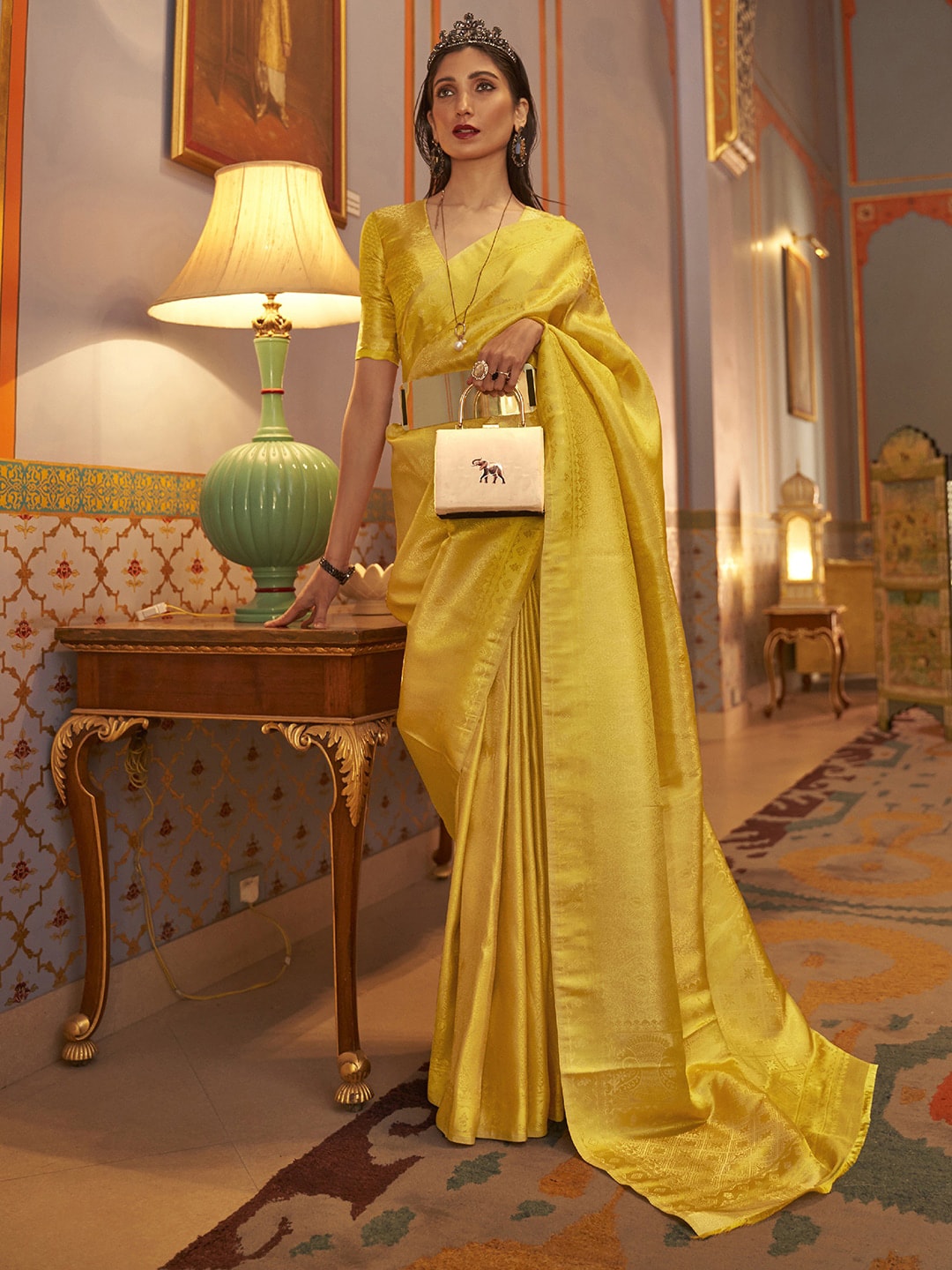 Mitera Woven Design Zari Kanjeevaram Saree - Distacart