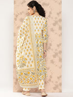Thumbnail for Kalini Women Floral Printed Empire Pure Cotton Kurta with Trousers & With Dupatta - Distacart