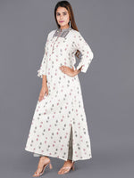 Thumbnail for Kalini Women Off White Geometric Printed Anarkali Kurta - Distacart