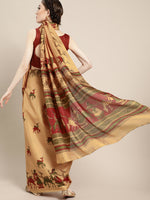 Thumbnail for Saree Mall Saree Mall Creamy Mustard and Red Art Silk Saree - Distacart