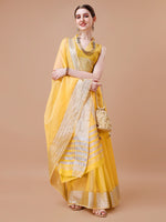 Thumbnail for Kalini Checked Zari Detailed Saree - Distacart