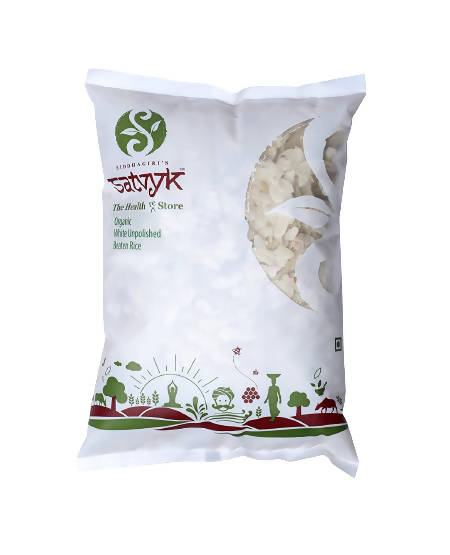 Siddhagiri&#39;s Satvyk Organic White Unpolished beaten Rice (Poha)