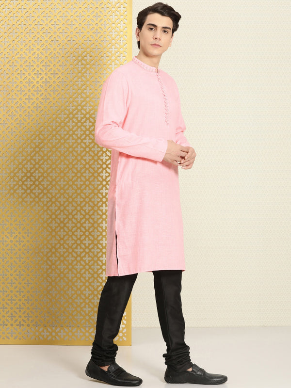 House of Pataudi Men Solid Thread Work Jashn Kurta - Distacart