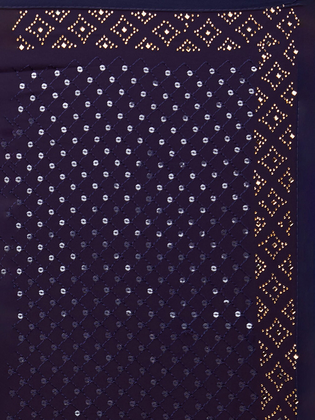 Koskii Navy Blue Embellished Sequinned Saree - Distacart
