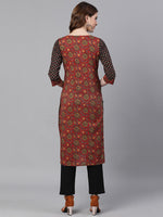 Thumbnail for Jaipur Kurti Women Red Ethnic Motifs Printed Kurta - Distacart