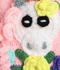 Thumbnail for Chutput Kids Woollen Hand Knitted Pony Detailed Cap - Pink - Distacart