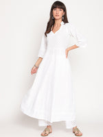 Thumbnail for Kalini Women Ethnic Motifs Embroidered Cotton Anarkali Kurta - Distacart