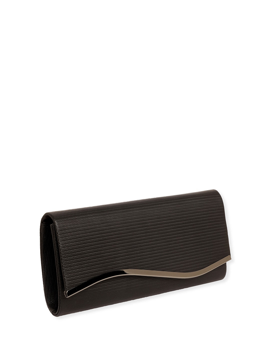 Rubans Textured Foldover Clutch With Shoulder Strap - Distacart