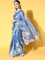 Thumbnail for Saree Mall Floral Saree with Embroidered Border - Distacart