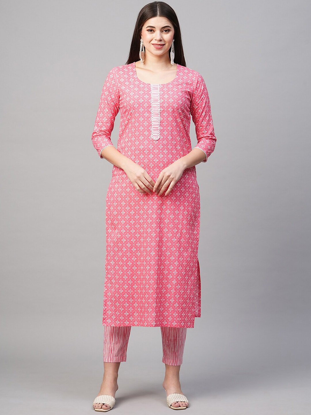 Kalini Straight Floral Printed Kurta with Trousers - Distacart