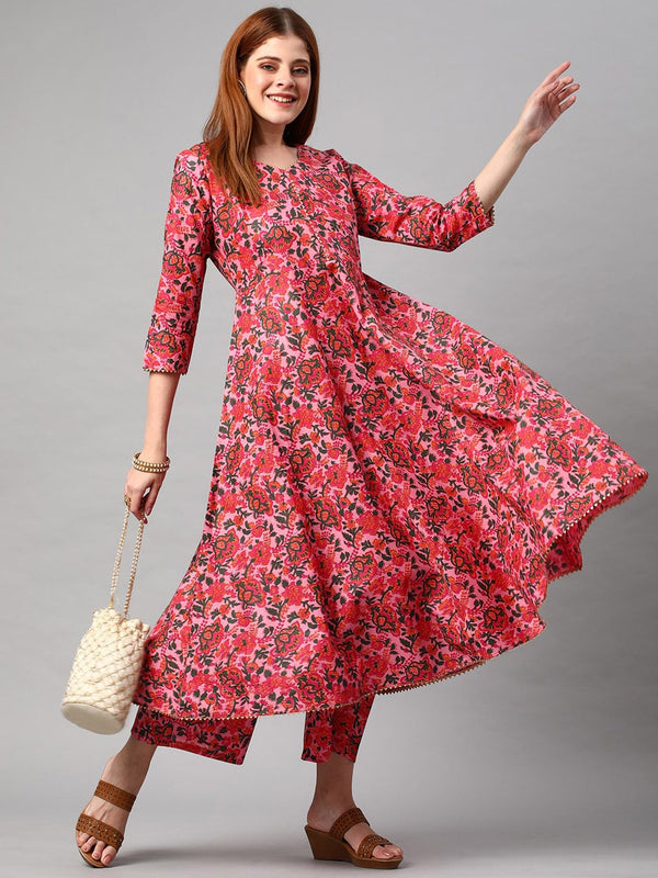 Kalini Women Floral Printed Gotta Patti Kurta With Palazzos - Distacart