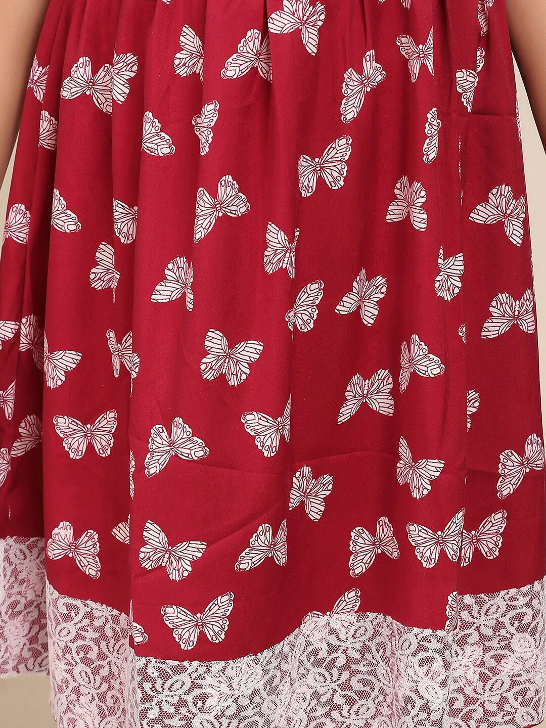NOZ2TOZ Maroon & White Floral Dress For Girls - Distacart