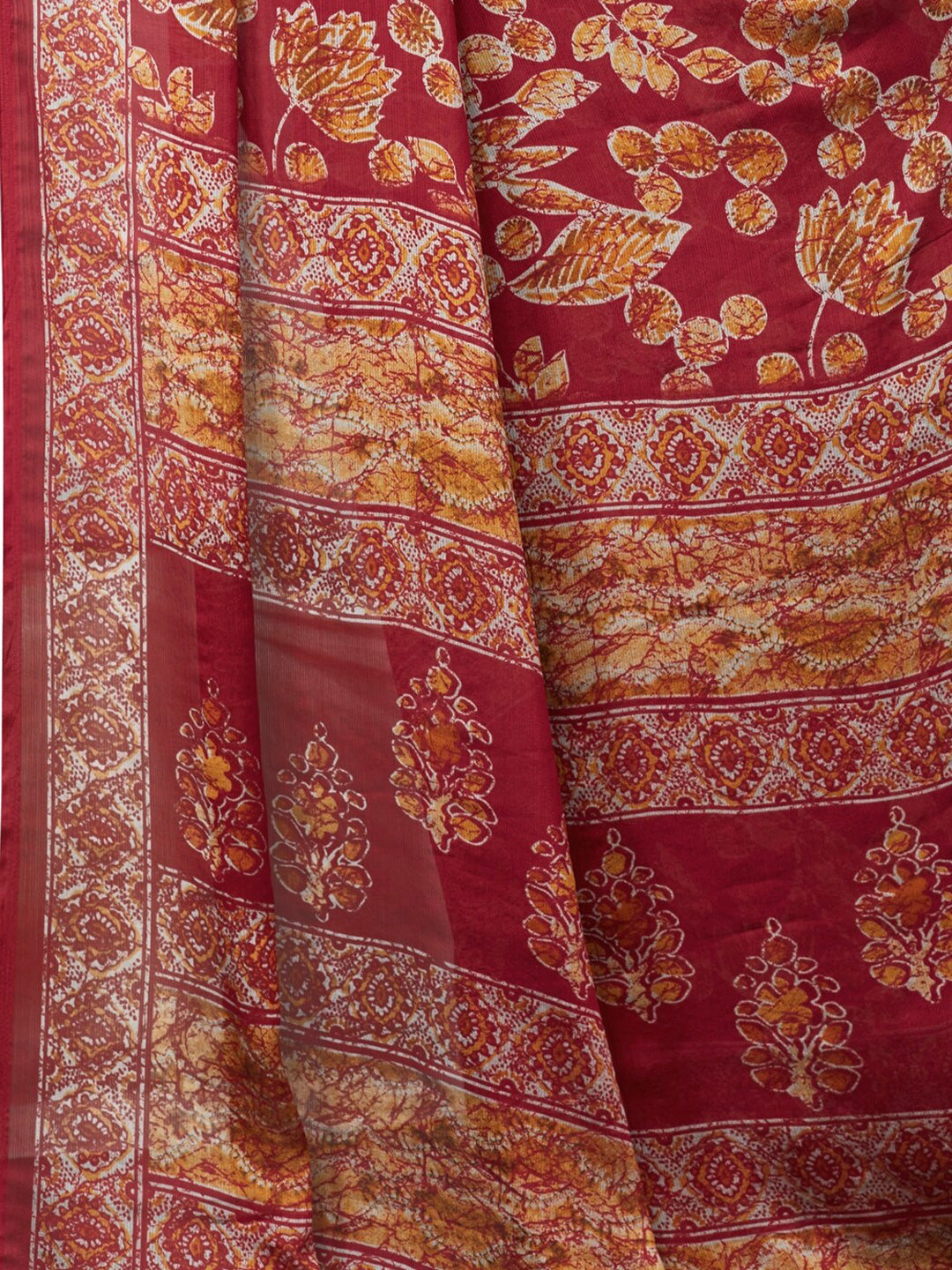Kalini Women Red & Yellow Floral Saree - Distacart