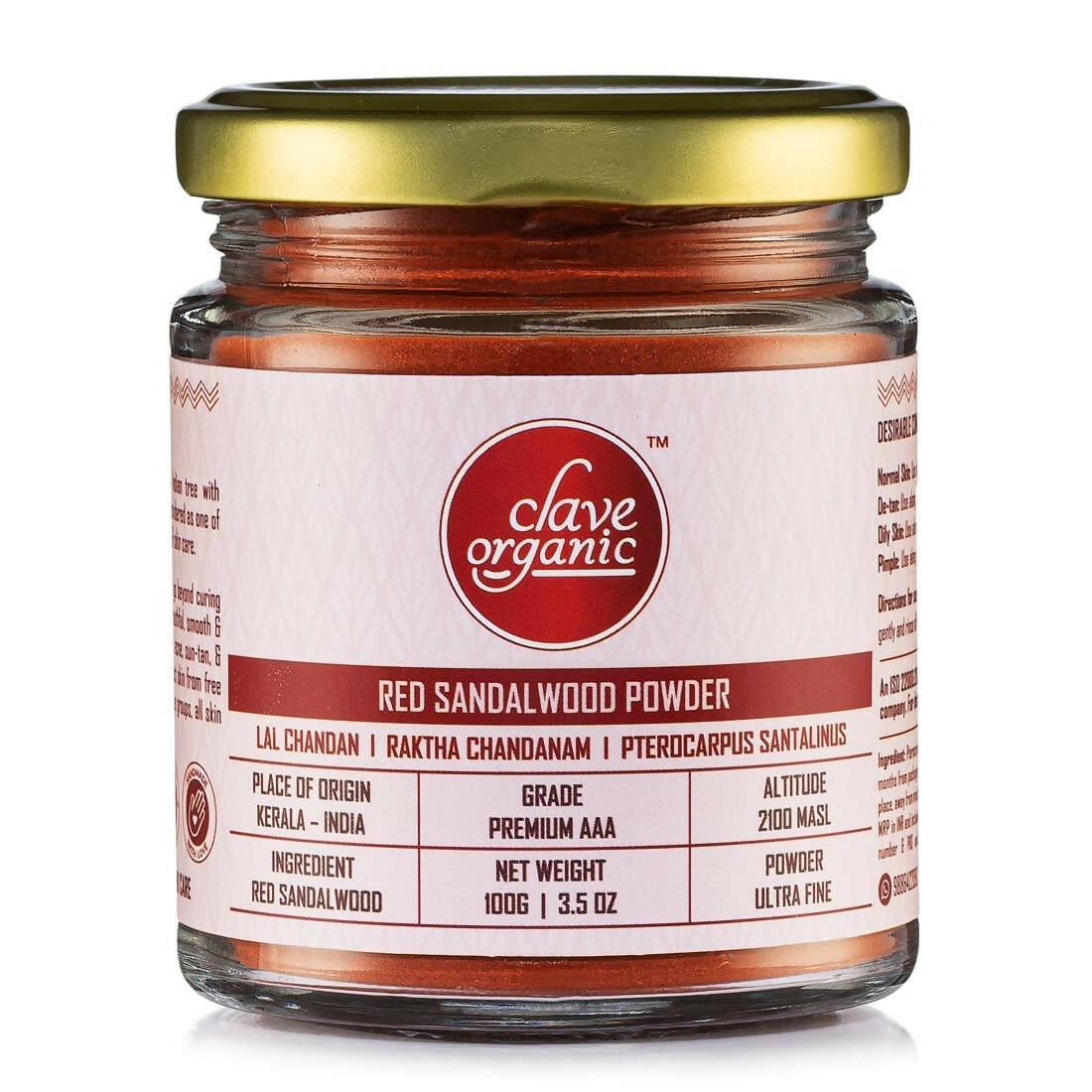 Clave Organic Red Sandalwood Powder - Distacart