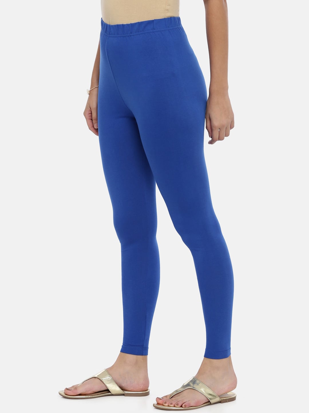 Souchii Navy Blue Solid Slim-Fit Ankle-Length Leggings - Distacart