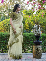 Thumbnail for Tikhi Imli Embroidered Organza Saree - Distacart