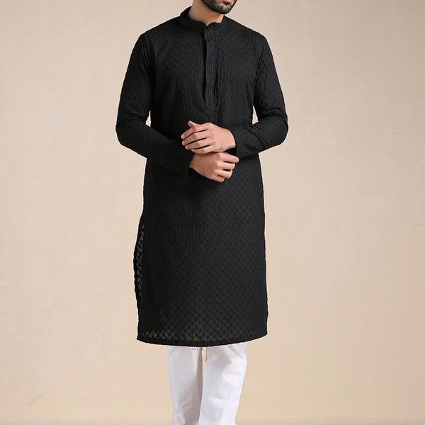 Manyavar Men Embroidered Kurta with Pyjamas - Distacart