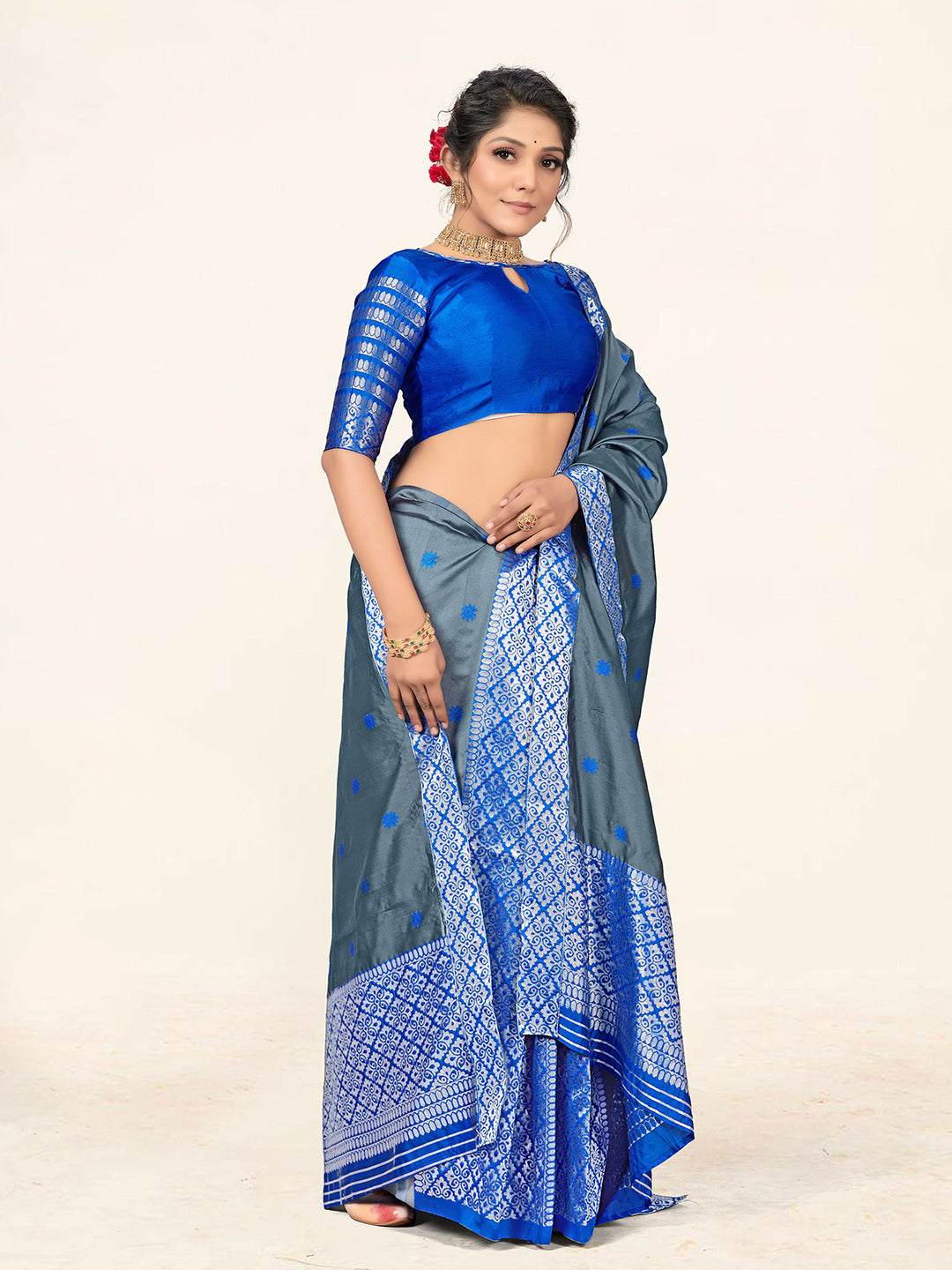 Kalini Woven Design Zari Mekla Chador Banarasi Saree - Distacart