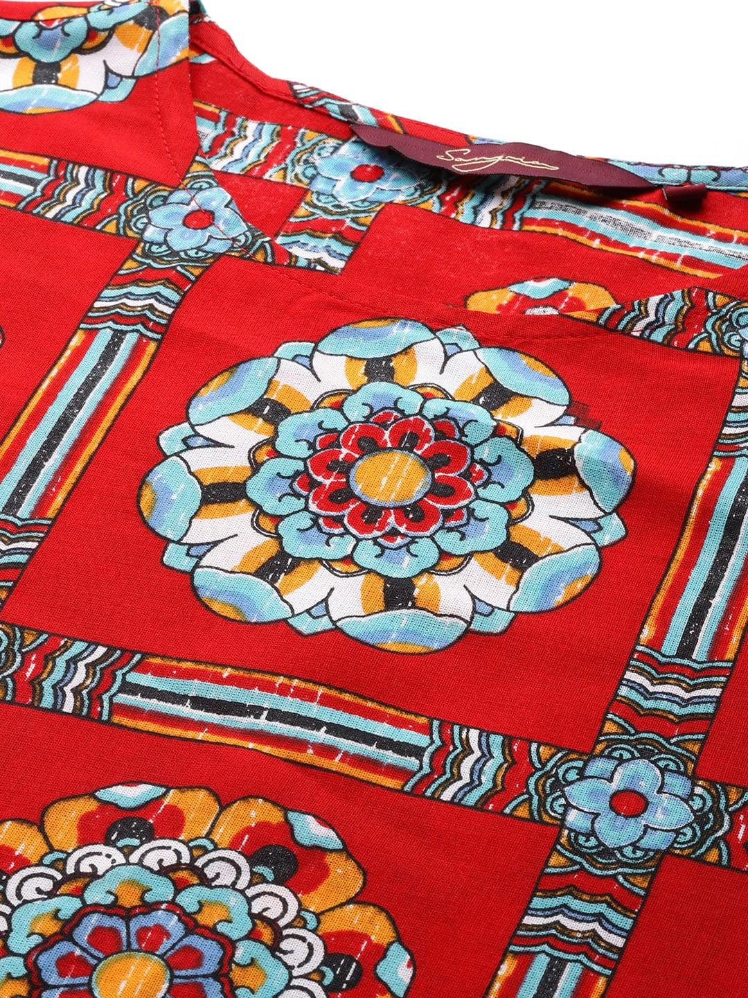 Sangria Women Ethnic Motifs Printed Kurta with Trousers - Distacart