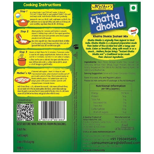 Mother's Recipe Mom's Style Khatta Dhokla Instant Mix - Distacart