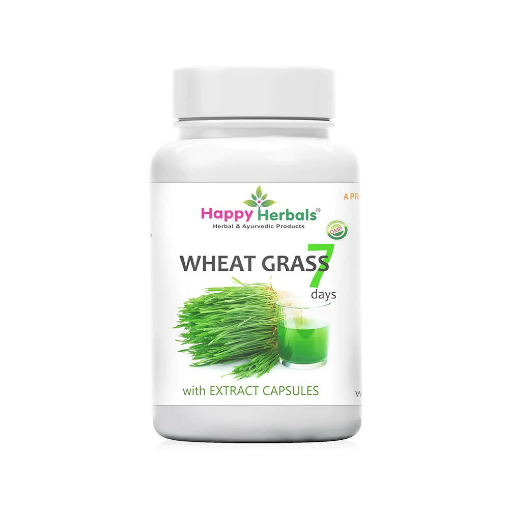 Happy Herbals Wheat Grass Capsules - Distacart