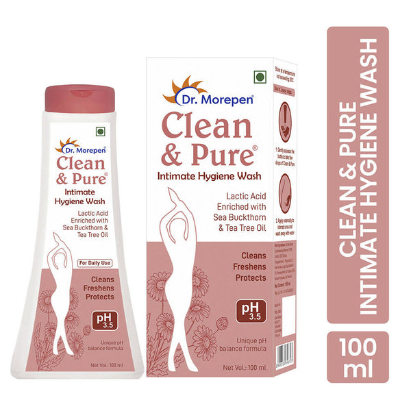 Dr. Morepen Clean & Pure Intimate Wash for Women with Tea Tree Oil & Sea Buckthorns, Hygiene Wash - Distacart