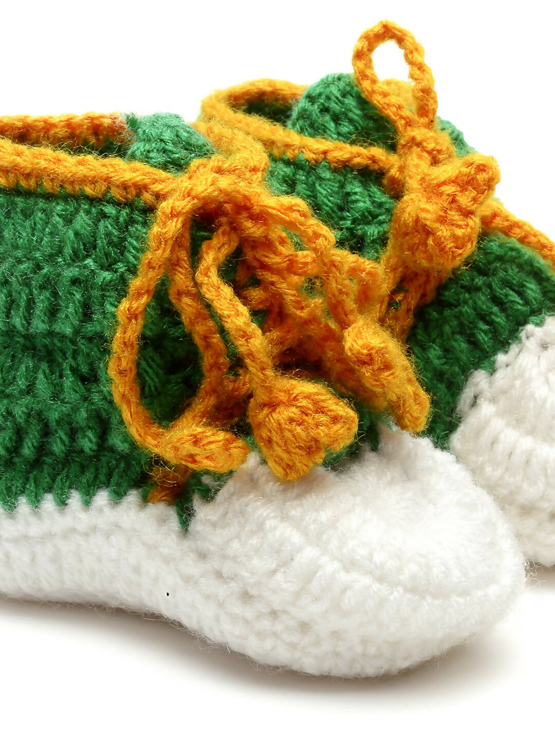 Chutput Kids Woollen Hand Knitted Cassual Detailed Booties - Green - Distacart