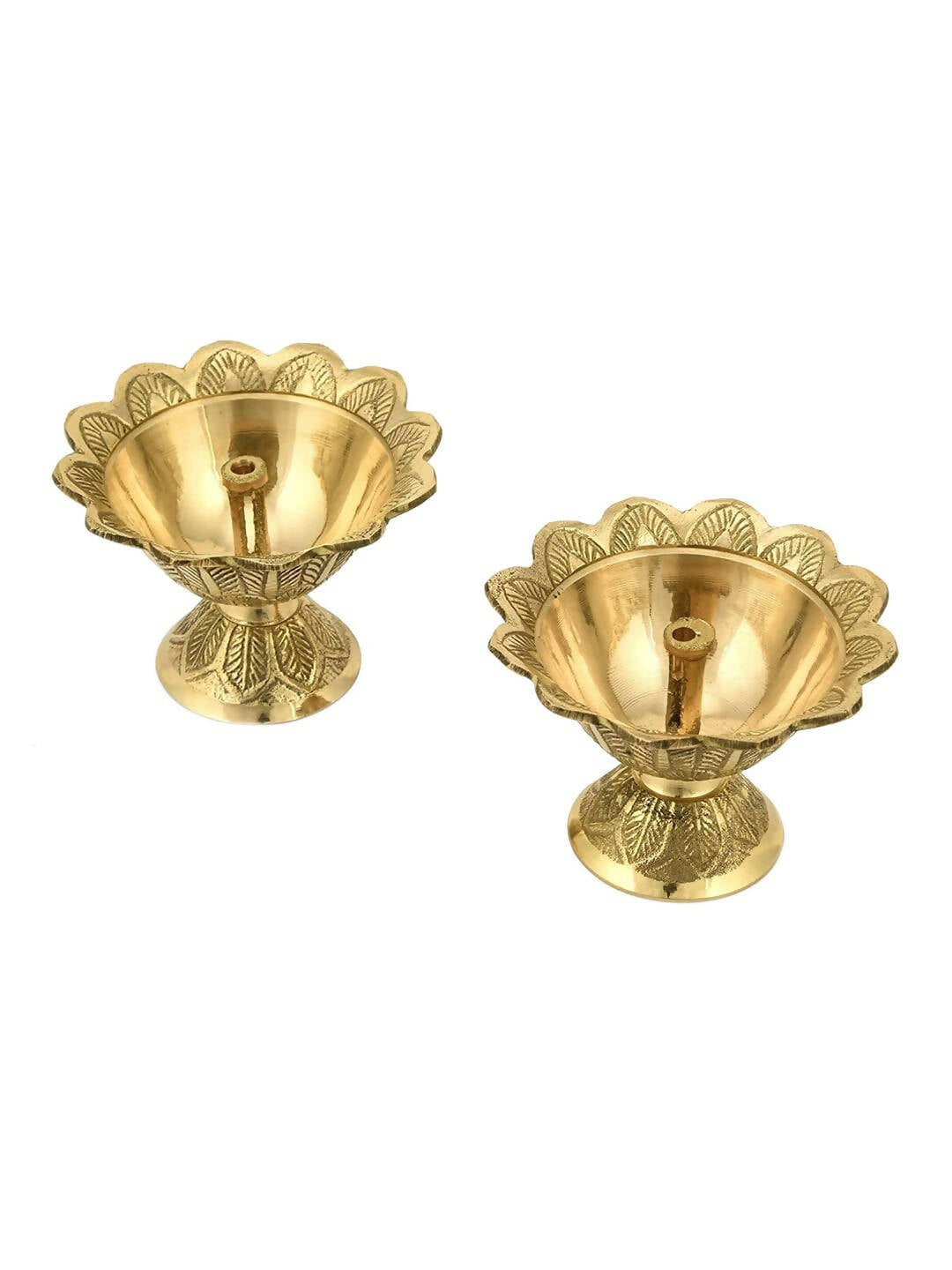 CraftVatika Gold-Toned Brass Engraved Diya - Distacart