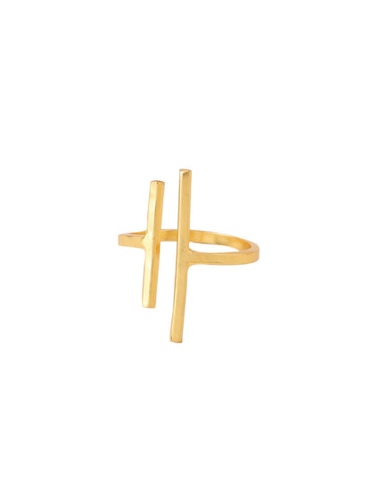 NVR Women's Western Gold Plated Ajustable Finger Ring - Distacart