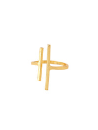 Thumbnail for NVR Women's Western Gold Plated Ajustable Finger Ring - Distacart