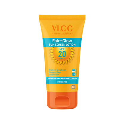 VLCC Fair+Glow Sun Screen Lotion SPF 20 PA++ - Distacart