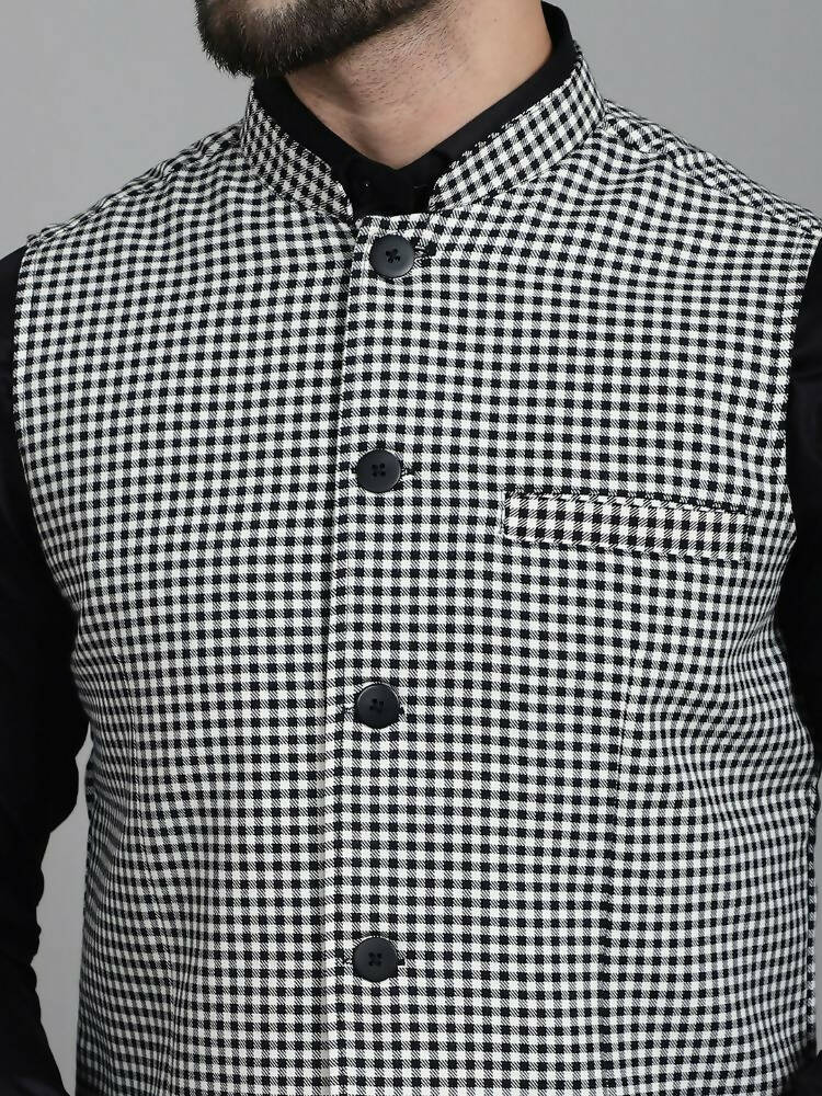 Even Apparels Nehru Jacket With Welt Pockets - Multi - Distacart