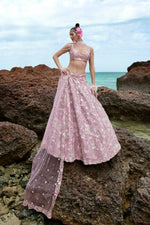 Thumbnail for House of Panchhi Mauve Organza Sequins, Zarkan And Thread Embroidery Lehenga Choli & Dupatta - Distacart