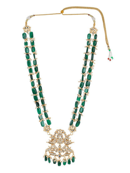 Gold-Toned Green Brass Gold-Plated Necklace - Ruby Raang - Distacart
