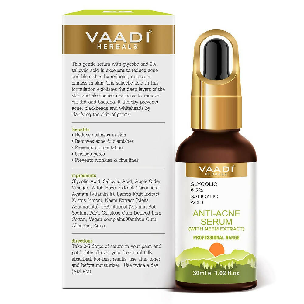 Vaadi Herbals Anti-Acne Serum With Glycolic & 2% Salicylic Acid - Distacart