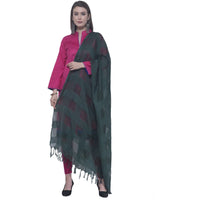 Thumbnail for A R SILK Rama green Color Window square Cotton Dupattas and Chunnis