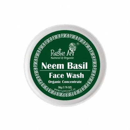 Rustic Art Neem Basil Face Wash Organic Concentrate - Distacart