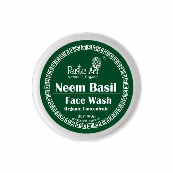 Rustic Art Neem Basil Face Wash Organic Concentrate - Distacart