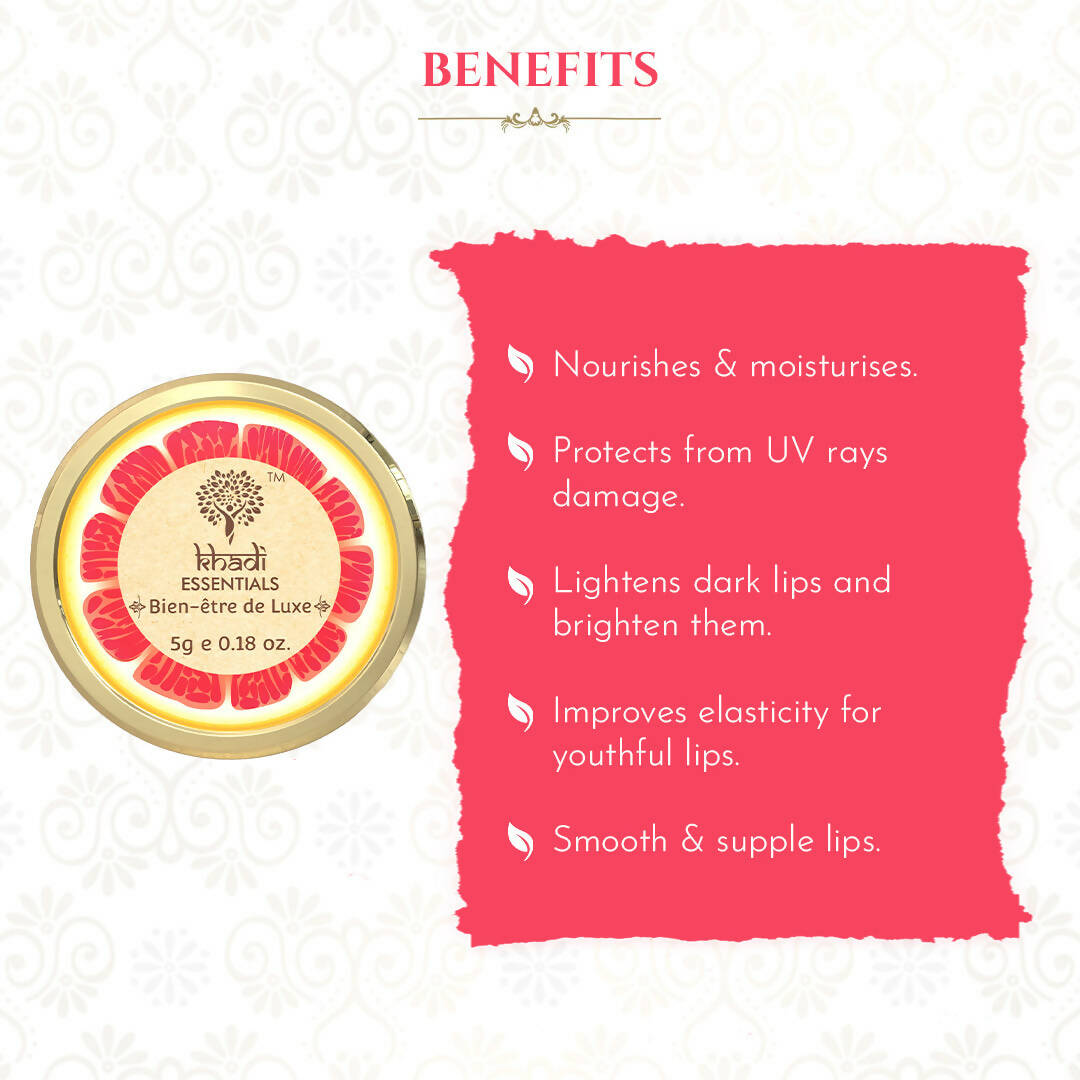 Khadi Essentials Wine Grapefruit Lip Balm - Distacart