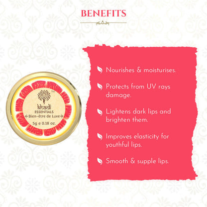 Khadi Essentials Wine Grapefruit Lip Balm - Distacart