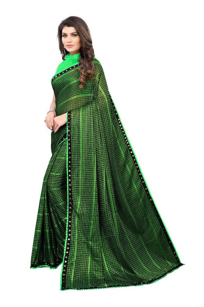 Vamika Green Lycra Knitted Saree