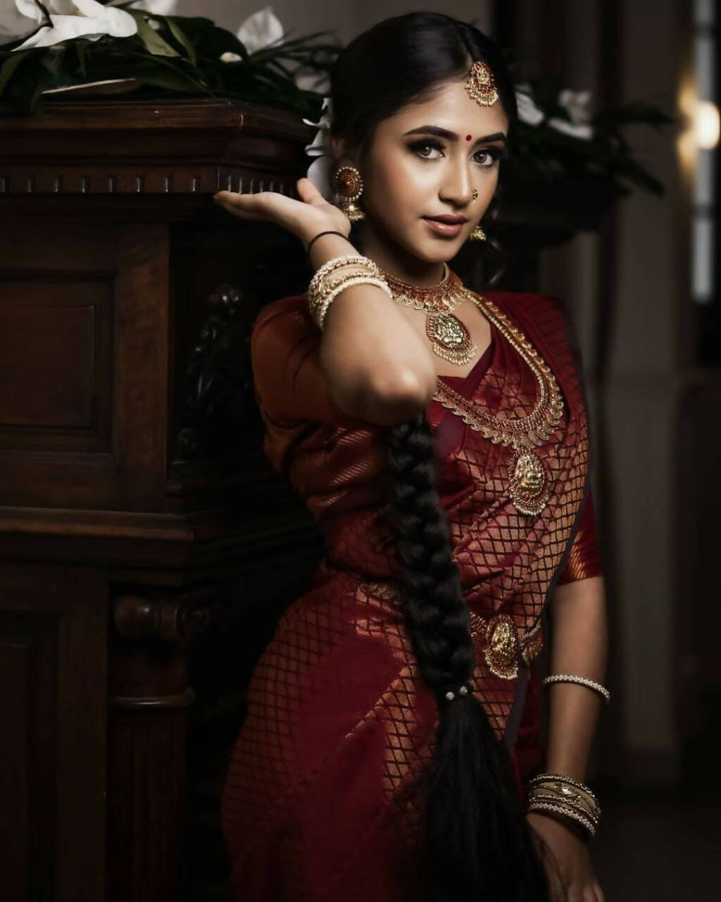DEIANA'S Beautiful Golden Jari with New Design Soft Lichi Silk Saree - Brown - Distacart