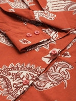Thumbnail for Orange Men Pure Cotton Relaxed Opaque Printed Casual Resort Shirt - Mahotsav - Distacart